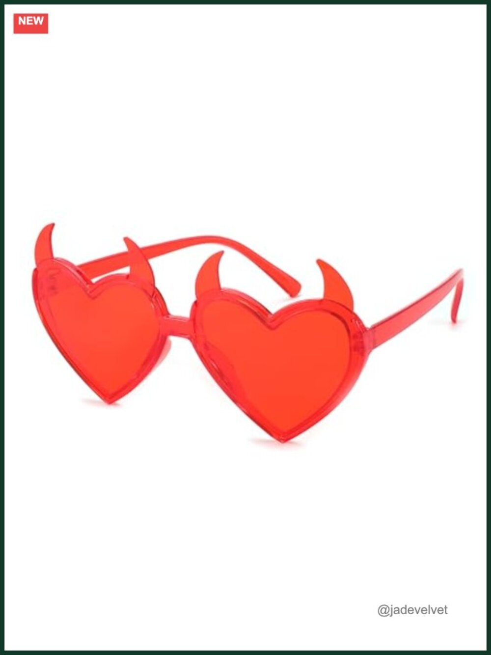 Heart Devil Ear Rimless Sunglasses UV400 Retro Party Costume